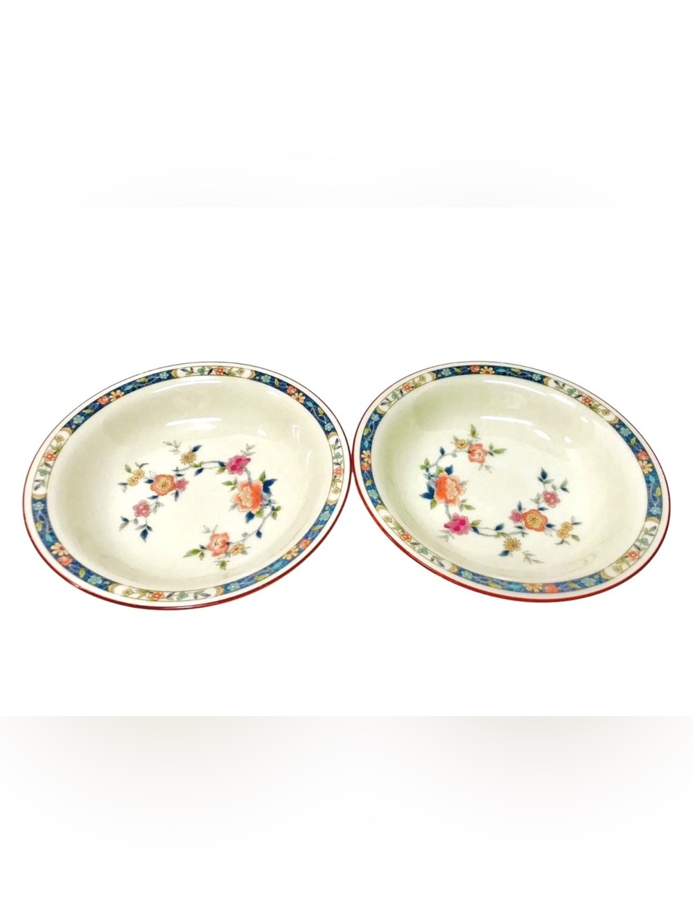 Noritake Vintage 1970’s China Song 8165 W83 Set Of 2 Coupe Soup Bowls 7 1/2”